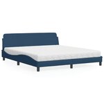 vidaXL Lit avec matelas bleu 180x200 cm tissu