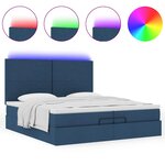 VidaXL Cadre de lit ottoman avec matelas bleu 200x200cm tissu