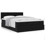 VidaXL Cadre de lit ottoman avec matelas noir 140x200 cm velours