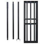 vidaXL Niveau de jardin Noir 75 x 25 x 200 cm Acier enduit de poudre