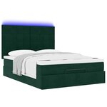 vidaXL Cadre de lit ottoman avec matelas vert foncé 140x190 cm velours
