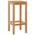 vidaXL Tabouret de bar 4 Pièces Naturel Bois de teck massif