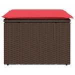 vidaXL Tabouret de jardin avec coussin Marron 55x55x37 cm Résine tressée