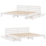 vidaXL Cadre de lit sans matelas blanc 200x200 cm bois massif de pin
