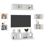 vidaXL Ensemble de meubles TV 8 Pièces Blanc Bois d'ingénierie