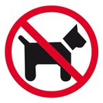 Pictogramme interdit aux chiens 114 x 114 mm APLI