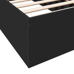 vidaXL Cadre de lit noir 100x200 cm bois d'ingénierie