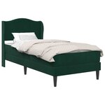 vidaXL Cadre de lit avec tête de lit Vert foncé 100 x 200 cm Velours
