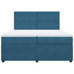 vidaXL Sommier à lattes de lit et matelas Bleu foncé 200x200cm Velours