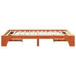 vidaXL Cadre de lit Brun cire 135 x 190 cm Pin massif