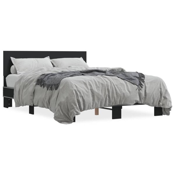 vidaXL Cadre de lit sans matelas noir 140x190 cm