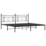 vidaXL Cadre de lit métal sans matelas avec tête de lit noir 200x200cm