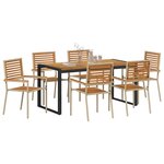 vidaXL Ensemble de salle à manger pour jardin 7 Pièces Beige et Marron