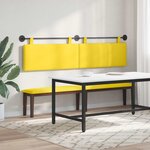 vidaXL Tête de lit suspendue Jaune clair Tissu en velours côtelé