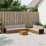 vidaXL Ensemble de canapés d'extérieur 8 Pièces Naturel et gris clair
