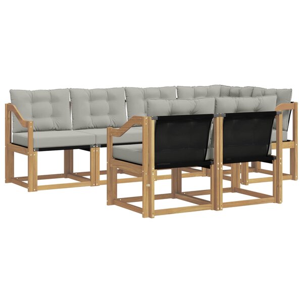 vidaXL Ensemble de canapés d'extérieur 7 pc Blanc et gris clair