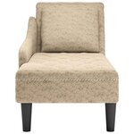vidaXL Fauteuil long et coussin/accoudoir droit gris clair simili cuir