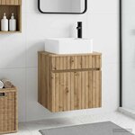 vidaXL Meuble de lavabo mural Chêne artisanal 49 x 41 x 63 cm