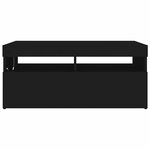 vidaXL Meuble TV avec lumières LED noir 90x35x40 cm