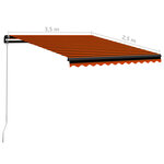 vidaXL Auvent manuel rétractable avec LED 350x250 cm Orange et marron