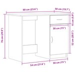 Bureau vidaXL Noir Chêne 100x50x76 cm en bois d'ingénierie