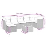 vidaXL Salon de jardin avec coussins 8 Pièces beige résine tressée