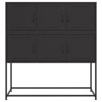 vidaXL Buffet noir 100 5x39x107 cm acier laminé à froid