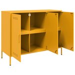 vidaXL Buffet jaune moutarde 100 5x39x79 cm acier laminé à froid