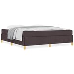 vidaXL Lit à ressorts Marron foncé et Blanc 180 x 200 cm tissu