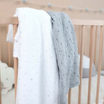 Couverture grise tricotée pour bébé 120 x 90 cm