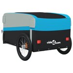 vidaXL Remorque de vélo noir et bleu 45 kg fer