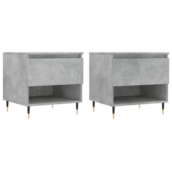 vidaXL Tables basses 2 Pièces gris béton 50x46x50 cm bois d'ingénierie