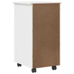 vidaXL Cabinet roulant Blanc 34 x 39 x 65 5 cm Bois de Pin Massif
