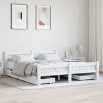 vidaXL Cadre de lit avec 4 tiroirs Blanc Bois de pin massif 160x200 cm