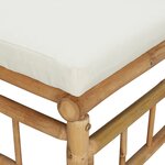 vidaXL Salon de jardin 2 Pièces avec coussins blanc crème bambou