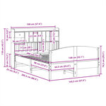 vidaXL Lit bibliothèque sans matelas blanc 140x200 cm bois pin massif