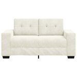 vidaXL Canapé deux places avec coussin Crème Velours