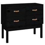 vidaXL Armoire console Noir 90x40x78 cm Bois de pin solide