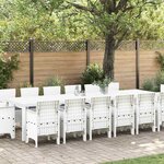 vidaXL Ensemble de salle à manger pour jardin 15 Pièces Blanc Rattan Polt