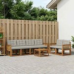 vidaXL Ensemble de canapés d'extérieur 7 Pièces Naturel et gris clair