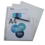 Sachet De 2 Pochettes Adhésives À Soufflet - Pp Haute Qualité 20/100e - A4 - Cristal - X 10 - Exacompta