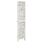 vidaXL Cloison de séparation 3 panneaux blanc bois de paulownia massif