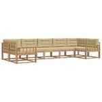 vidaXL Ensemble de canapés d'extérieur 7 Pièces Blanc et Beige