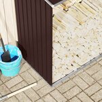 vidaXL Abri de stockage de bois Acier galvanisé 330x84x152 cm Marron