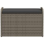 vidaXL Banc de rangement avec coussin gris 80x51x52 cm résine tressée
