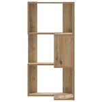 vidaXL Bibliothèque d'angle 3 niveaux chêne artisanal bois ingénierie
