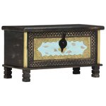 vidaXL Coffre de rangement Noir 80x40x45 cm Bois de manguier massif