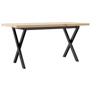 vidaXL Table basse cadre en X 100x50x45 5 cm bois de pin massif acier