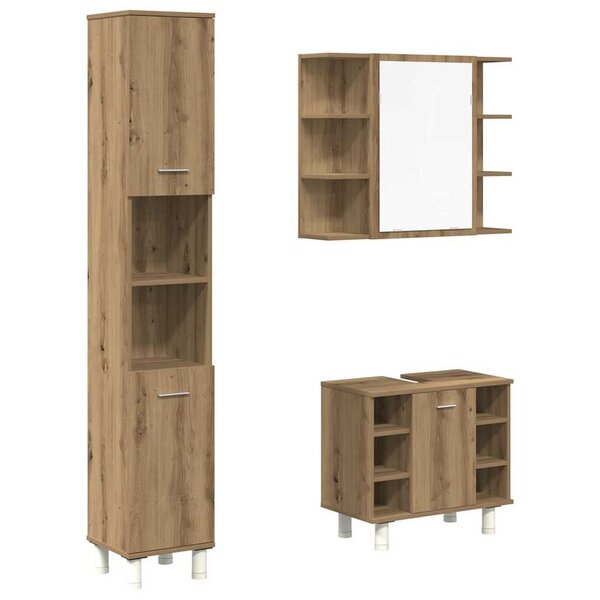 vidaXL Ensemble de meubles salle de bain 3 Pièces bois d'ingénierie