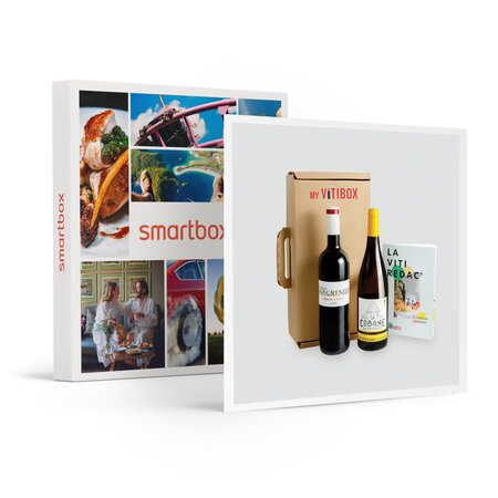 Box mariages du palais : 2 bouteilles de vin et accessoires de dégustation durant 3 mois - smartbox - coffret cadeau gastronomie